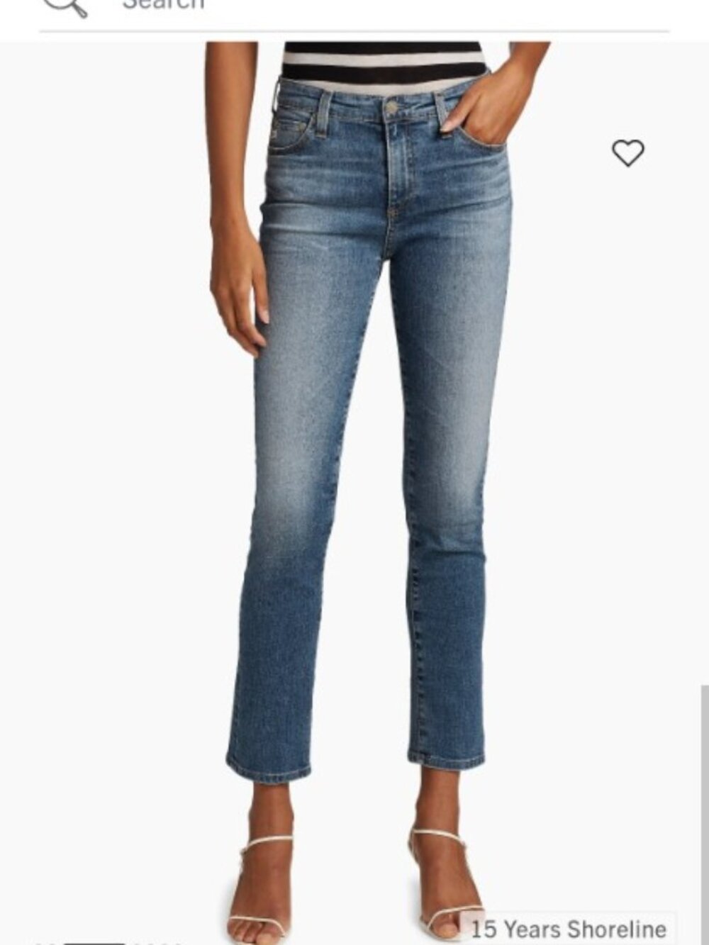 AG The Mari High Rise Straight Jeans Raw Hem Medium Wash Sz 30R